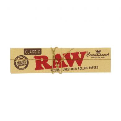 ? Raw Classic Connoisseur King Size Slim Rolling Papers and Tips Smartific 716165174028