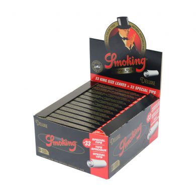 ? Smoking Deluxe Black King Size and Tips Rolling Papers Smartific 8414775013066