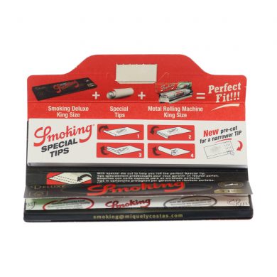? Smoking Deluxe Black King Size and Tips Rolling Papers Smartific 8414775013066